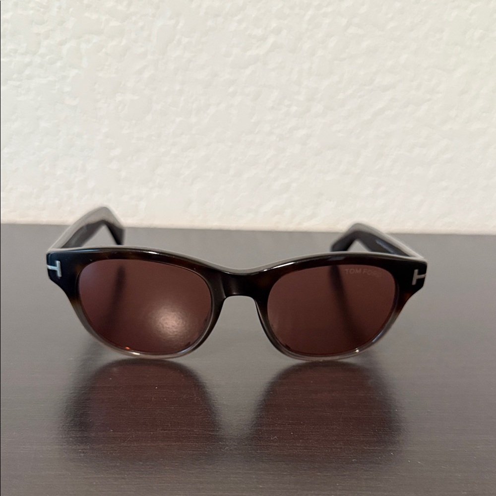 Tom Ford Dark Brown/Tortoise Sunglasses with rose lens